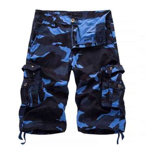 Askeri Camo Kargo Şort Yaz Moda Kamuflaj Çok Lokmet Homme Ordu Günlük Şort Bermudas Maskulina Plus Boyut 40 210322