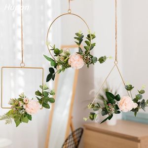 Decorative Flowers & Wreaths Creative Plant Hanger Flower Stand Chain Pot For Home Balcony Decoration Wall Hanging Bohemian Decor Holder