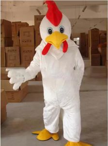 Vendita per adulti di alta qualitàRendi la mascotte del gallo di prezzo all'ingrosso del costume della mascotte del pollo bianco di taglia adulta
