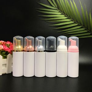 Rose Gold Foaming Pump Bottles Plastic Mini Foam Sispensing Refill Bottle Soap Dispenser för rengöring av resekosmetikaförpackningar 50 ml