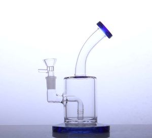 7 Inch glass smoke water mini Bong pipe bent neck with inline Percolator hookah YQ-58-D