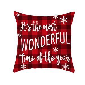 Рождественские украшения 45 см. Освежающие подушки для броска крышка квадратная подушка крышка Санта -Клауса декоративная наволочка для дивана домашнего уточнения