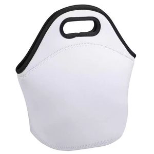 Bolsa de mano de neopreno reutilizable en blanco para sublimación, bolsas de almuerzo suaves aisladas con diseño de cremallera para el trabajo y la escuela FY3499 GG0130