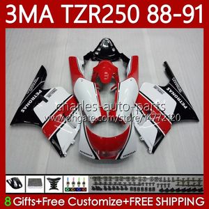 Bodys Kit para Yamaha TZR-250 TZR 250 TZR250 R RS RR 88-91 Bodywork 115No.8 YPVS 3MA TZR250R 88 89 90 91 TZR250-R TZR250RR 1988 1989 1990 1991 Fairings Moto Lustroso Vermelho