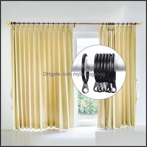 Other Home Decor Garden Set Metal Curtain Rings Drapery Hanging With Plastic Hooks For Curtains And Rods Mm Drop Delivery B9Xfa