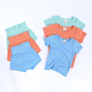 Letni chłopcy i dziewczęta Modalne zestawy piżamy z krótkim rękawem wysoko tanie Baby Belly Protection Home Clothing Ustanowienie strojów domowych
