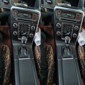 For Volvo V60 S60 2011-2018 Interior Central Control Panel Door Handle 5D Carbon Fiber Stickers Decals Car styling Accessorie