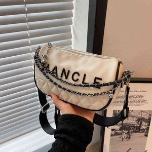 Fanny packs Texture Small Bag Female Korean Version Simple Single Shoulder Messenger Bag Leisure Chain Portable Dumpling Bag 220627