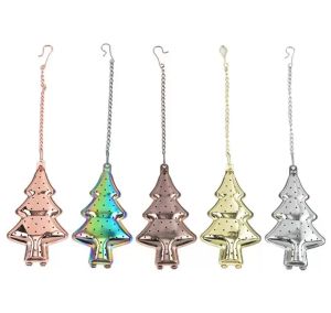 Colored Tea Strainer Tools 304 Stainless Steel Tea Infuser Gift Christmas Tree Tea Strainer Infusers FY5382 0725