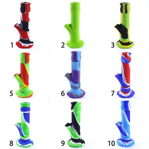 straight silicone bongs smoking hookah dab rigs silica gel water pipe portable bong for Smoke dry Herb Unbreakable filter