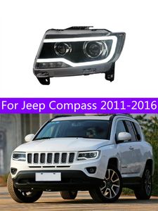 Bilhuvudbelysningar för Jeep Compass LED-strålkastare 2011-16 Grand Cherokee Front Lamp LED DayTime Turn Signalys