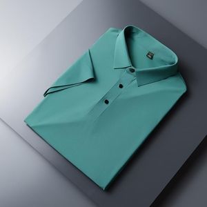 Erkek Polos Yaz İnce Nefes Alabaş Kazan Kısa Kollu T-Shirt Erkeklerin Üst düzey İş Gündelik Sıradan Renk Tracess Buz İpek Wearmen's Me