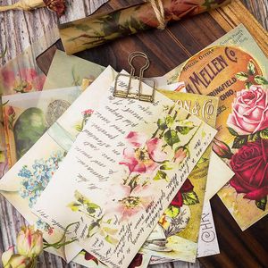 Present Wrap ZfParty 12st Retro Flower Vellum Paper Die Cuts för Scrapbooking Happy Planner/Card Making/Journaling Project