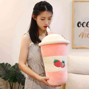 Cm Cartoon Fruit Tea Cup Shaped Pillow Plush Toys Real Life Filled Soft Back Funny Death Gifts For Children Birthday J220704
