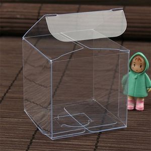 1025pcs 4x4x4cm 선물 웨딩 파티를위한 투명한 사탕 PVC 플라스틱 포장 상자 220705