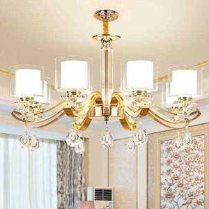 Lampy wiszące nowoczesne złote metalowe żyrandole LED oświetlenie salon szklany kryształowy żyrandol światła sypialnia wisząca lampka