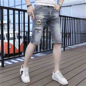 Jeans Herren Shorts Hosen Sommer Denim Knielange Shorts Männlich Casual Trend Hosen Dünne Jugend Mode 2022 Streetwear Gerade Shorts Für Mann 28-38