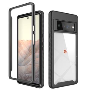 Shockproof Clear PC Cases Built-in Screen Protector TPU Bumper Rugged Defender Cover for Google Pixel 6 Pro /Pixel 4A 5G/ 5A Pixel 5/6 Phone Case