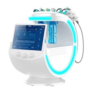 Professional Oxygen Jet 7 in 1 Ultrasonic Multifunzionale Cura della pelle Crioterapia Microdermoabrasione Macchina Ice Blue Magic Mirror Analisi della pelle