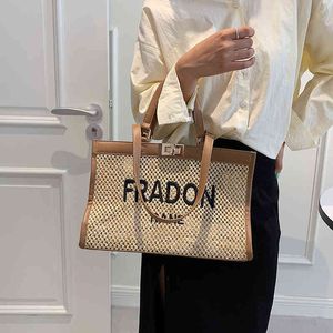 Fashion Bag Bag Shangpin 2022 estate nuovo stile versatile spiaggia tot paglia intrecciata uno s