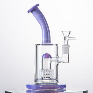 8 -calowa mini bongs macierz kopuły Perc Hookahs mocne szklane rury wodne Splash Guard Cage Percolators Dab Rigs 14 mm Bowl Bowl