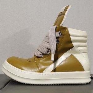 Mäns fotled stövlar äkta läder mega spets mode sneakers manliga high street skor p25d50