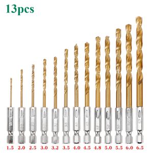 Titan beschichtete HSS Helical Bohrer Bits Hochgeschwindigkeit Stahl Helical Drill -Bits mit Sechskantstange