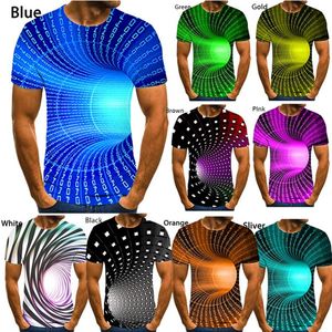 T-shirt da uomo Fashion Est Maglietta stampa 3D estiva Vertigo Hypnotic Unisex Divertente T-shirt a maniche corte Uomo / donna Top Pullover Tee Plus Size