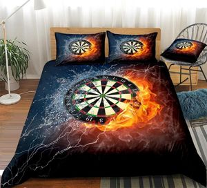 Bedding Define peças Darts Board Duvet Cover ateado em fogo e água Thunder Light Home Texis Teens Boys King Bedshipbedding