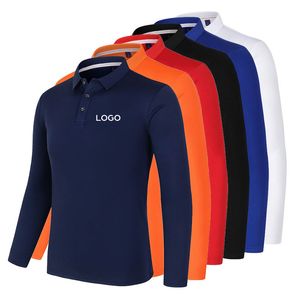 Polo da uomo tinta unita T-shirt casual unisex Stampa personalizzata Po Text DIY Your Team Class Group Uniform Poloshirt Top 220608