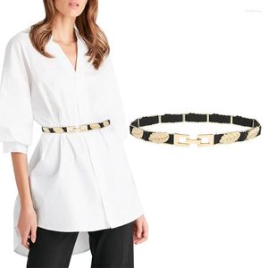 Bälten kvinnors modeblad snäpp bred midjebälte elastisk sträcka med interlock bucklebelts fred22