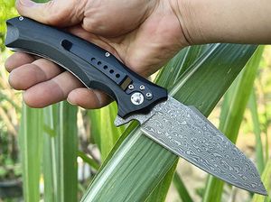 Toppkvalitet Flipper Folding Kniv VG10 Damascus Stålblad CNC G10 Hantera kullager Fast Open EDC Pocket Knives