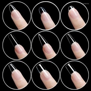 False Nails 1 Box Transparent Coffin Fake Clear Ballet Almond Acrylic Extension Tips Press On Nail ABS Full Cover Prud22