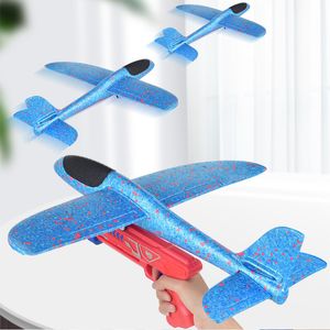 Foam Airplane Launcher Toy EPP Bubble Plane Glider Hand Throw Catapult Plane Toy for Kids Catapult Guns Aircraft Launcher Game 220617