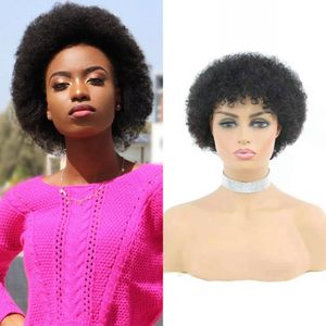 13x4 Lace Front Wigs Short Afro Kinky Curly Cambodian Remy Human Hair Wig Natural Hairline for Black Women