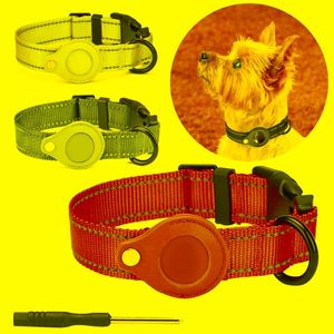 Dog Collars & Leashes For Apple Airtag Case Cat Collar GPS Finder Nylon Colorful Protective Air Tag Tracker AccessoriesDog