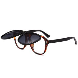 Óculos de sol Retro Flip Sun Protection Men Mulheres Sombras UV400 Vintage Glasses 50838SungLASSes