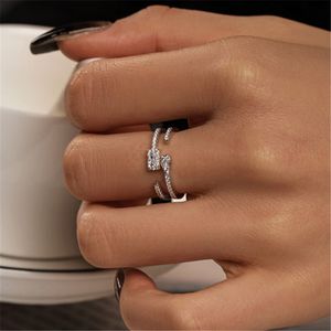 New Arrival Openings Adjustable ring Luxury Jewelry 925 Sterling Silver Wedding Rings White 5A Cubic Zirconia Full CZ Diamond Promise Bridal rings For Women With Box