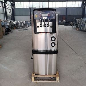 Commercial Soft Ice Cream Maker Machine One Click Cleaning Sweet Cone Vending Machine Stainless Steel