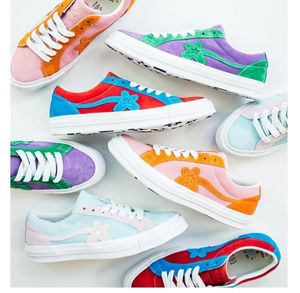 Scarpe da pallacanestro Athletic Outdoor Ttc Creator x Tyler One Star Ox Golf Le Fleur White Rainbow Skateboard Uomo Donna Juta Scarlatto Verde Giallo Blu Rosa Sneakers 35