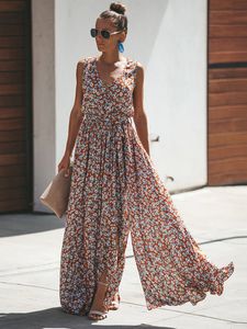 Jastie Women Summer Dress Floral Print Maxi Dresses Bohemian Hippie Beach Long Dress Women's Clothing 2022 vestidos de verano