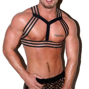 Belts Men Chest Harness Halter Elastic Straps Body Bondage Costume Clubwear Sexy Lingerie Shoulder Belt NightclubBelts