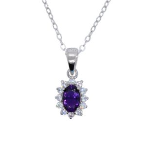 100% verklig ametisthänge för ung flicka 0,4CT VVS -klass Natural Amethyst Necklace Pendant Gift for Woman