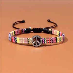 Charm-Armbänder Gelb Orange Bohemia Weave Rope Geflochtenes Armband Peace Beacon Cotton Bunte handgefertigte ArmbänderCharm