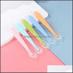 Other Baby Feeding New Soft Sile Spoons Candy Color Spoon Children Food Feed Tools 20220226 H1 Drop Deliv Mxhome Dh7L2