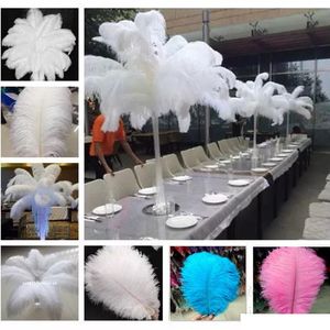 Wedding Decorations 25-30cm Ostrich Feather Plume Colorful Feathers For Crafts Costume Supplies Table Wedding Birthday Centerpieces 12 Colors Choose
