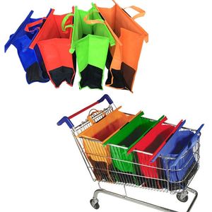 Non Wovenstick Trolley Shopping Cart Storage Organizer Super Market Shop Bag Hot 201022