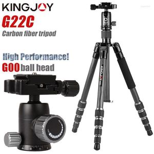 三脚kingjoy G22cプロフェッショナルカーボンファイバーデジタルカメラの三脚適切な旅行最高品質スタンド143cm max1 loga22