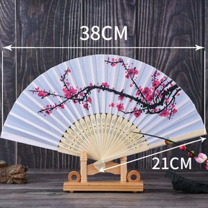 Cherry Blossom Silk Hand Fan Wedding Favor Plum Blossom Hand dobring Fan Wintersweet com logotipo