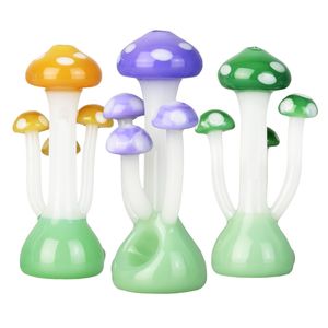 Vintage Mushroom 4-Zoll-Glaspfeife Shisha Bong Wasser Bubbler kann Kundenlogo setzen